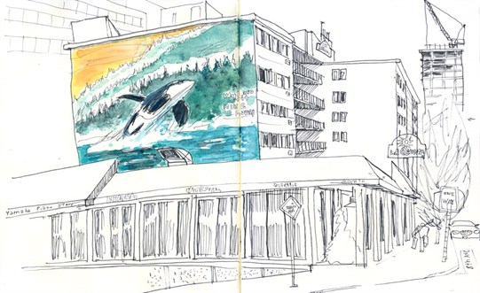 סקיצה לציור קיר ענק